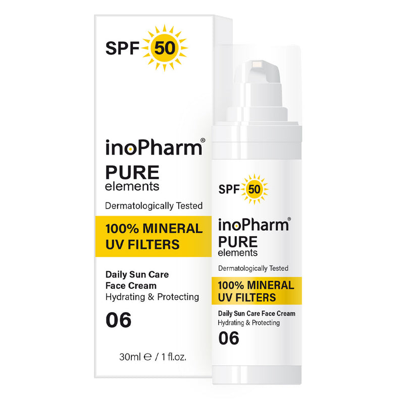 inoPharm Pure Elements 100% Mineral UV Filters SPF50 ежедневный солнцезащитный крем