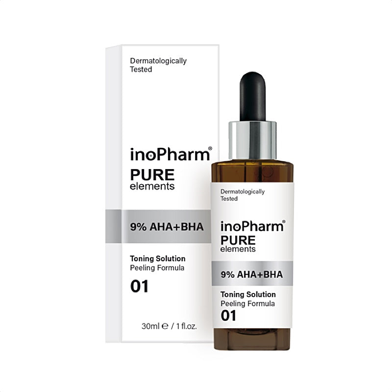 inoPharm Pure Elements Face Peeling with 9% AHA + BHA kooriv seerum