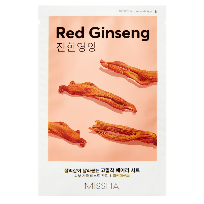 Missha Airy Fit Sheet Mask (Red Ginseng) kangasmask küpsele nahale