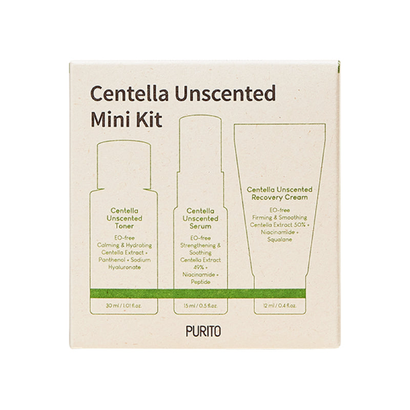 PURITO Centella Unscented Mini Kit miniatuuride komplekt