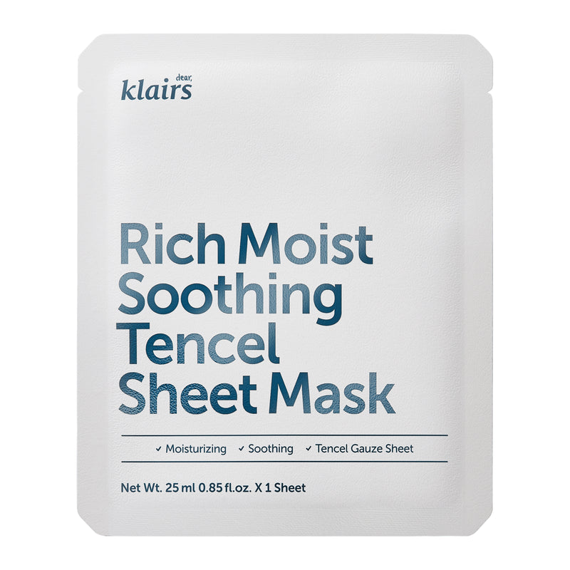 Klairs Rich Moist Soothing Tencel Sheet Mask  niisutav ja rahustav kangasmask.